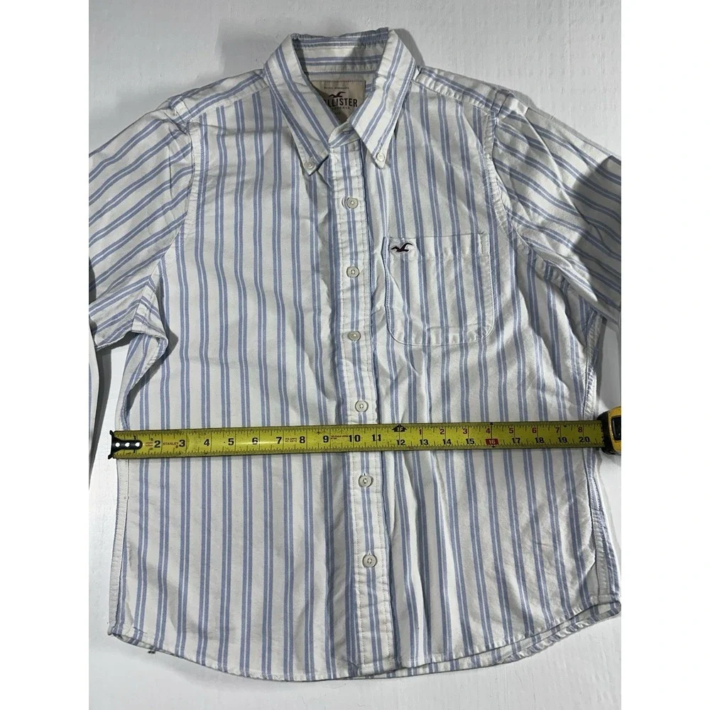 Hollister California Y2K Button Up Long Sleeve Collared Striped Shirt Mens SZ XL - Picture 5 of 7